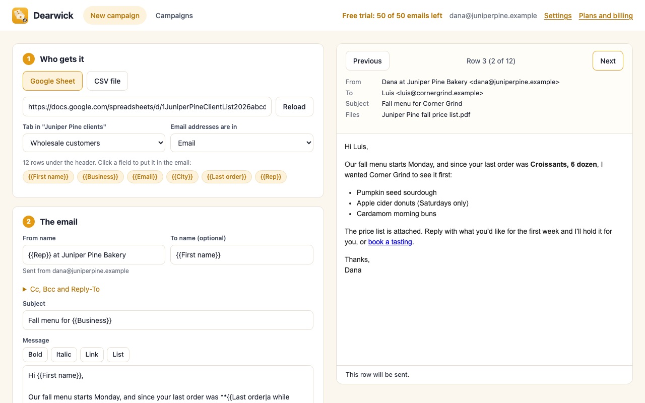 Dearwick: Write and preview