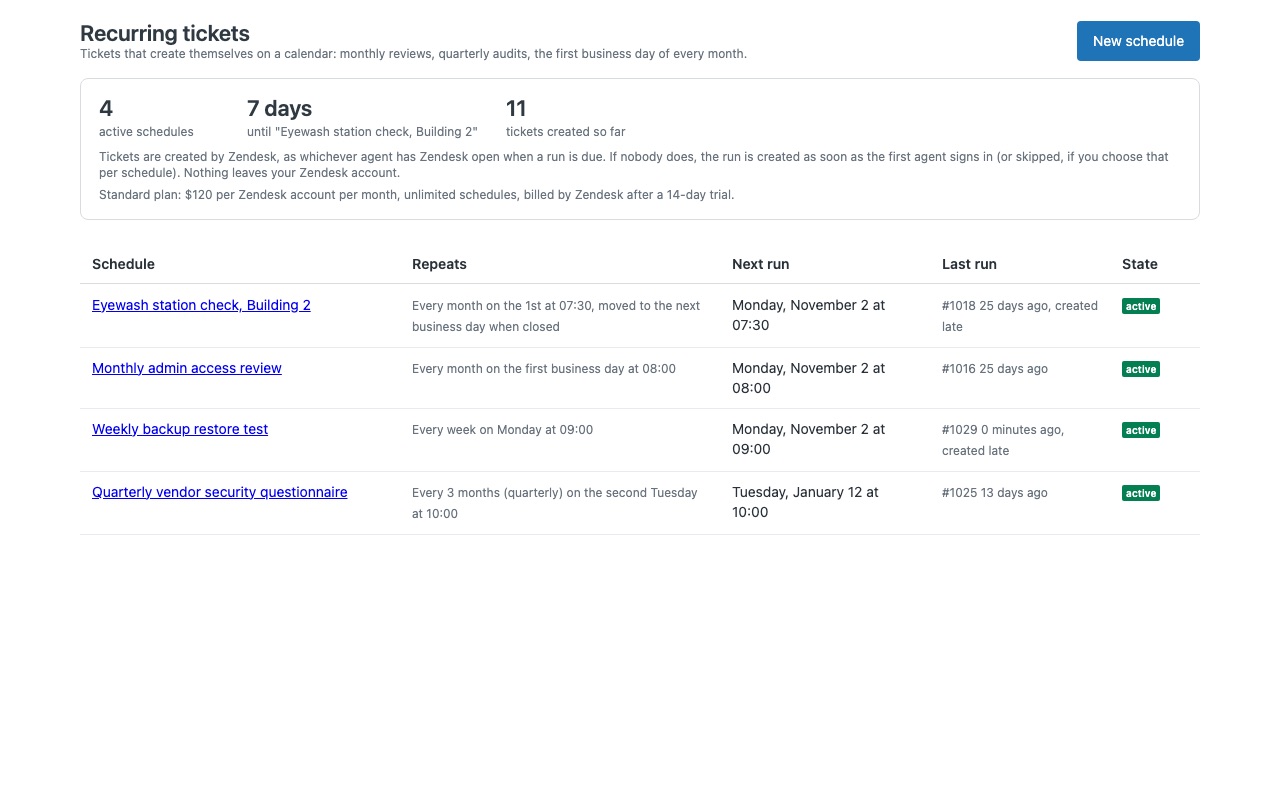 Everytide: Schedules