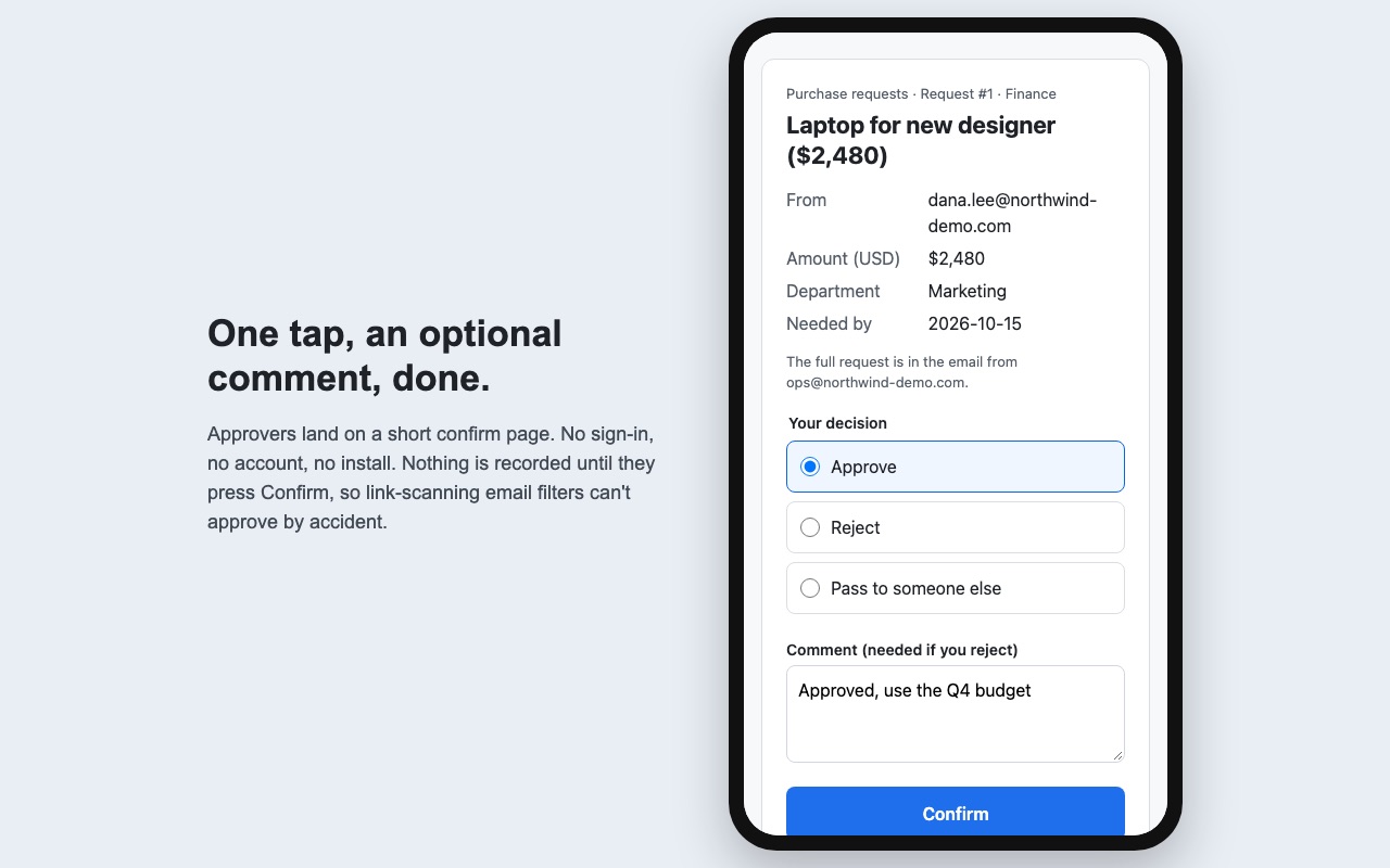 Okaypath: Confirm page