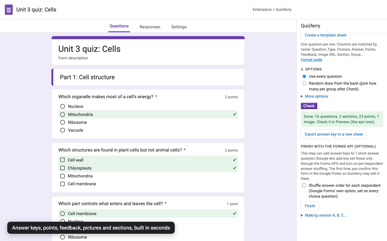 Quizferry: Built quiz