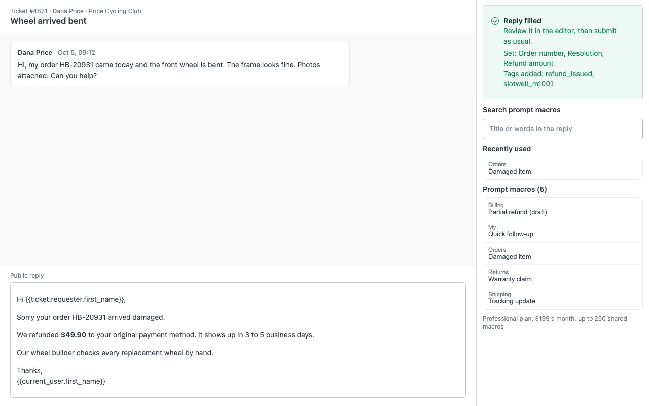 Slotwell: Reply filled